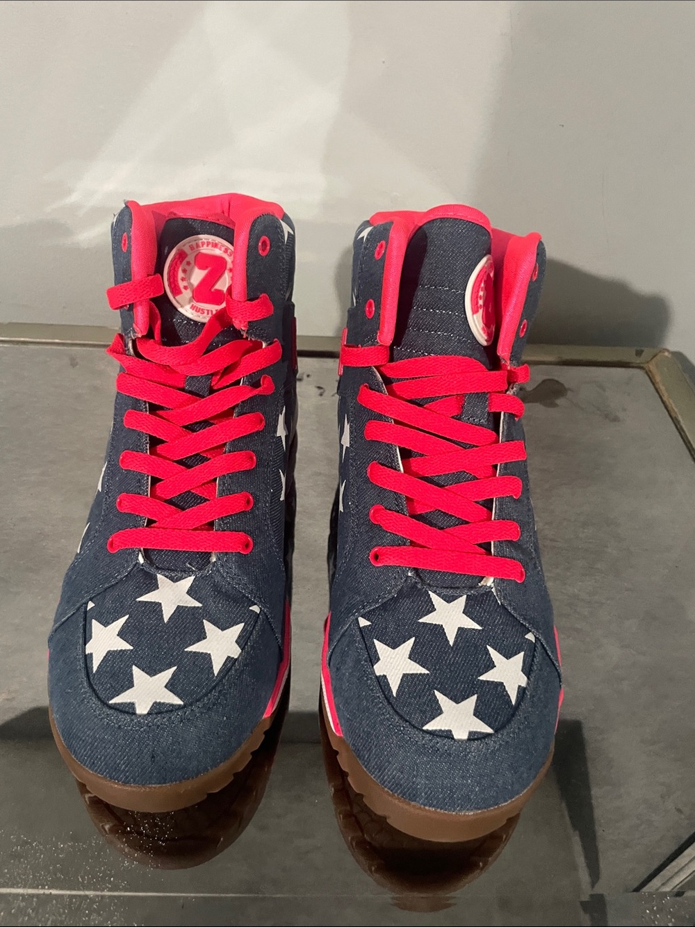 Zumba Fitness Navy Star Print High-Top Sneakers. New Without Tags